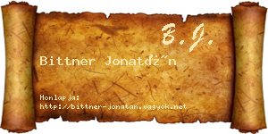 Bittner Jonatán névjegykártya